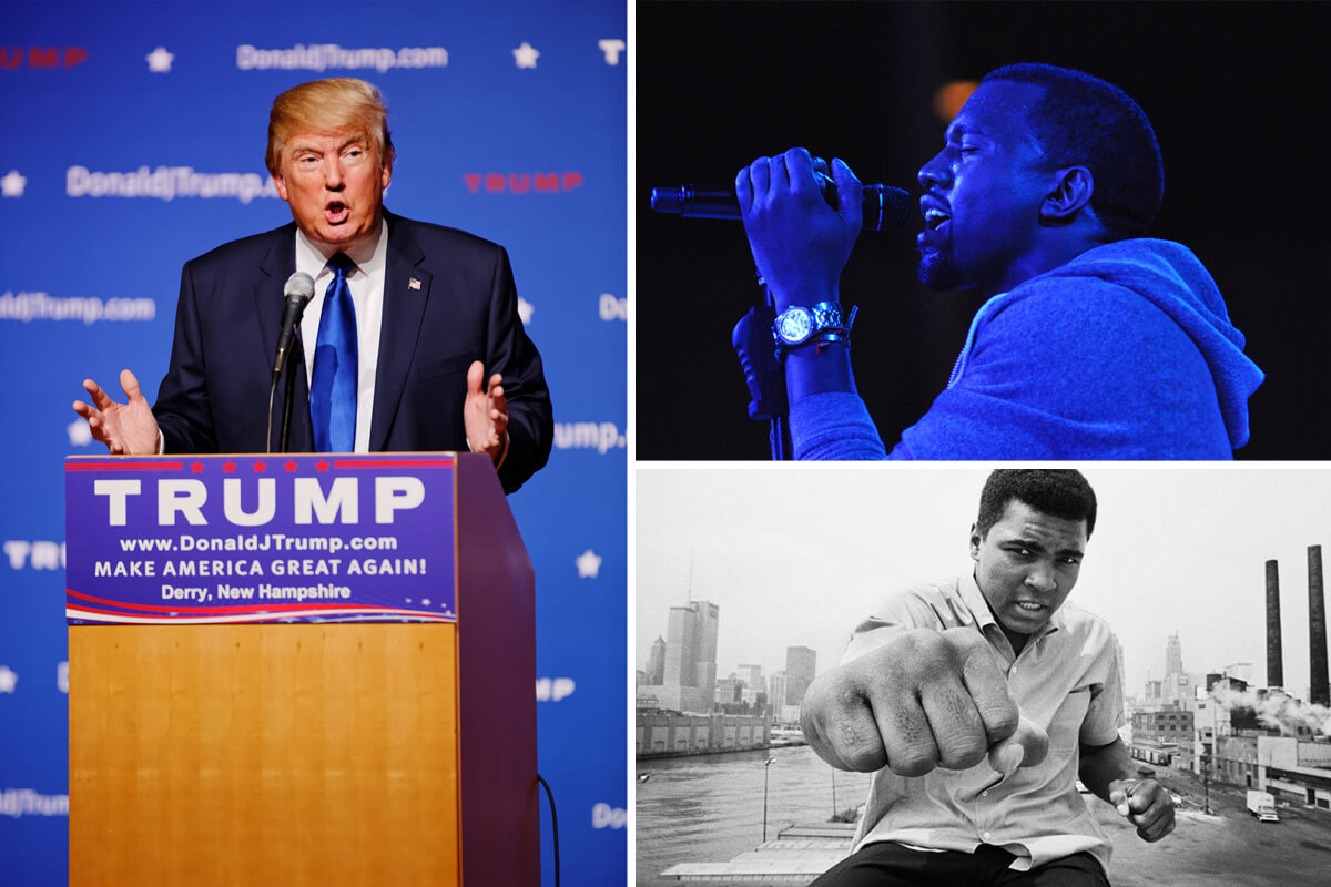 Muhammad Ali, Donald Trump, and Kanye West